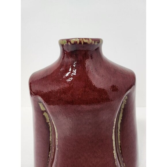 Vintage Japanese Asian Jacket Large Ceramic Figural Vase Red Mid Century Modern - Picture 8 of 12